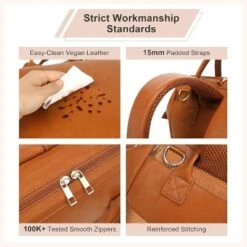 Itopfox Vegan Leather Diaper Backpack With Waterproof Changing Pad, Reinforced Stitching & Zippers, Ergonomic Design For Traveling Moms, Brown 12 Itopfox Vegan Leather Diaper Backpack With Waterproof Changing Pad, Reinforced Stitching & Zippers, Ergonomic Design For Traveling Moms, Brown -Itopfox Shop GUEST 4b69a0cc 9c5b 4c3b b2ac af3c27fc08da