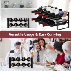 Itopfox Stackable Wine Rack Countertop, Sturdy Freestanding Wine Bottle Holder 2 Tier Tabletop Wine Stand For Pantry Bar Metal Wine Storage Organizer -Itopfox Shop GUEST 4b88dd2f e5e2 4afb bcb9 1712855d7bb7