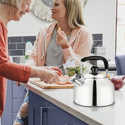 Itopfox Stainless Steel Whistling Tea Kettle For Stovetop, 2.64 QT With Cool Grip Handle, Fast Boiling For Tea, Coffee, Milk, Durable & Safe 6 Itopfox Stainless Steel Whistling Tea Kettle For Stovetop, 2.64 QT With Cool Grip Handle, Fast Boiling For Tea, Coffee, Milk, Durable & Safe - Image 6