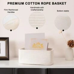 Itopfox 4 Pack Small Woven Storage Baskets For Organizing, Mini Rope Bins For Towels, Cute Decorative Closet Organizer, Baby Nursery, Gift Baskets -Itopfox Shop GUEST 4c1038f4 f1c2 410f 86d8 ee69b2303825