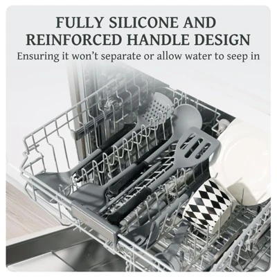 Itopfox 43-Piece Kitchen Utensil Set With Silicone Spatulas, Heat-Resistant Cooking Tools Non-Stick Cookware Safe Dishwasher Friendly, Holder & Hooks 6 Itopfox 43-Piece Kitchen Utensil Set With Silicone Spatulas, Heat-Resistant Cooking Tools Non-Stick Cookware Safe Dishwasher Friendly, Holder & Hooks - Image 6