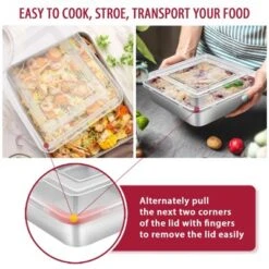 Itopfox 12-Piece Stainless Steel Bakeware Set With Lids, Includes Round Cake Pans, Square & Rectangle Baking Pans, Cookie Sheet, Loaf, Muffin, Etc. -Itopfox Shop GUEST 4d3a1a7b 4dbf 476d 9300 18c6807ce814