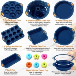 Itopfox 31-Piece Silicone Baking Pans Set, Nonstick Bakeware With Metal Reinforced Frame, Navy Blue, Perfect For Cakes, Muffins, Breads -Itopfox Shop GUEST 4da58f92 653a 4e14 a7e9 2f396d047bc5