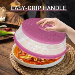 Itopfox Collapsible Microwave Splatter Cover With Vent Holes, Foldable Lid For Dishes & Bowls, Multi-Use Kitchen Splatter Guard & Colander (Purple) -Itopfox Shop GUEST 4e881b57 719d 4766 9f19 c8b98dcb3d9f