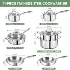 Itopfox 3 Ply Stainless Steel 11-Piece Cookware Set With Lids, Pots And Pans, Non-Toxic, Induction, Oven, Dishwasher Safe, Professional Chef Quality 11 Itopfox 3 Ply Stainless Steel 11-Piece Cookware Set With Lids, Pots And Pans, Non-Toxic, Induction, Oven, Dishwasher Safe, Professional Chef Quality -Itopfox Shop GUEST 4f3a83fb 5a1c 4193 9a13 9fadef86b81d