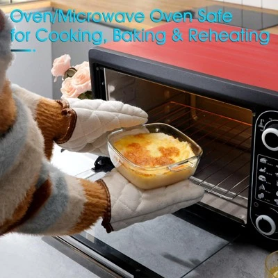 Itopfox 0.8L Glass Casserole Dish With Lid, Oven Safe Square Baking Dish, Microwave Bowl With Cover, Microwavable Cookware For Kitchen 2 Itopfox 0.8L Glass Casserole Dish With Lid, Oven Safe Square Baking Dish, Microwave Bowl With Cover, Microwavable Cookware For Kitchen - Image 2