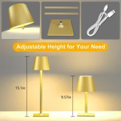 Itopfox Gold Cordless Touch Lamp: 3 Color Stepless Dimming, Waterproof Wireless Portable Desk Light For Indoor Living Room Camping Cafe -Itopfox Shop GUEST 507e1cd1 a208 40fe b75a 046e234cff6f