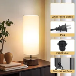 Itopfox Touch Table Lamp, 3-Way Dimmable Modern Minimalist Accent Bedside Lamp With Cylinder Fabric Shade, Night Light Nightstand Desk Lamp -Itopfox Shop GUEST 51e69157 e012 45d4 9363 02b3405c197f