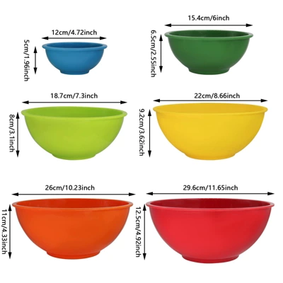 Itopfox Classic Mixing Bowl Set, Microwave And Dishwasher Safe, Ideal For Baking, Prepping, Cooking And Serving Food (Set Of 6, Red) 1 Itopfox Classic Mixing Bowl Set, Microwave And Dishwasher Safe, Ideal For Baking, Prepping, Cooking And Serving Food (Set Of 6, Red)