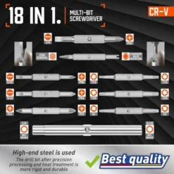 Itopfox 18-in-1 Multi-bit Screwdriver Set With Ergonomic Handle, Includes Slotted/Philips/Pozi/Torx/Square Bits & Nut Driver For Home & Car Repair -Itopfox Shop GUEST 5268865e 2662 44b3 a6ab 093118bed040