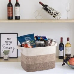 Itopfox Woven Storage Basket, Cotton Rope Basket For Toys, Towels, Bathroom, Living Room, Bedroom - Pack Of 3, Gradient Yellow -Itopfox Shop GUEST 528b7a47 603d 4b16 9512 39ccdd4b4e47