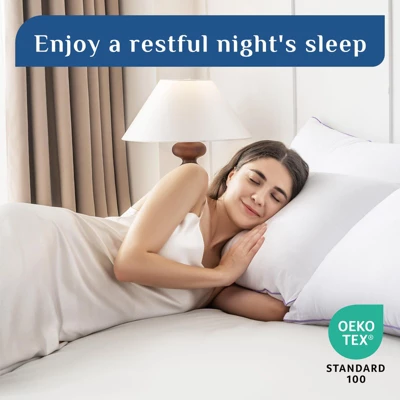 Itopfox Queen Size Pillows Set Of 2, Medium Supportive Bed Pillows With Super Soft Down Alternative Fill, Luxury Fluffy Hotel Quality For Side, Back 5 Itopfox Queen Size Pillows Set Of 2, Medium Supportive Bed Pillows With Super Soft Down Alternative Fill, Luxury Fluffy Hotel Quality For Side, Back - Image 5