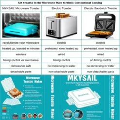 Itopfox Microwave Toaster Sandwich Maker, Waffle Maker, Panini Press, Dishwasher Safe, No Electricity, Fast Cooking, Time Saving, Portable For Travel -Itopfox Shop GUEST 5432631a 4d97 4b05 8d4a ddde1518363e