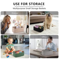 Itopfox 4 Pack Small Woven Storage Baskets For Organizing, Mini Rope Bins For Towels, Cute Decorative Closet Organizer, Baby Nursery, Gift Baskets -Itopfox Shop GUEST 546c4341 74bc 432a a873 c47a6ce85dc1