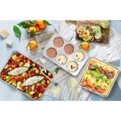 Itopfox Stainless Steel Bakeware Set Of 8, Non-Toxic Oven Safe Pans For Baking, Roasting, Includes Lasagna, Cake, Loaf & Muffin Pans, Dishwasher Safe -Itopfox Shop GUEST 561a8705 f645 4120 90ca 67a1cd80be04