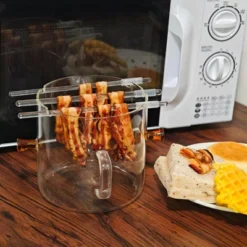 Itopfox Microwave Bacon Cooker With Cover, 2-in-1 Glass Cooking Pot, Microwavable Bacon Grill With Silicone Lid, Easy Clean -Itopfox Shop GUEST 56d21195 0cf7 466b a28f e020f72c3fe3