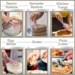 Itopfox Silicone Cooking Kitchen Utensil Set, 43 Pcs Pink Cooking Utensils With Turner, Tongs, Spoon, Spatula, Heat Resistant For Nonstick Cookware -Itopfox Shop GUEST 5718b0ad ee7e 4237 8d1a 9298448b9cc2