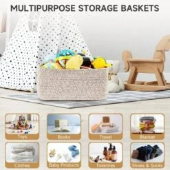 Itopfox 3-Pack Small Storage Baskets For Organizing, Woven Shelf Toy Basket, Rope Baskets For Gifts Empty, Closet Organizer Bins With Handles -Itopfox Shop GUEST 572b6799 db4a 447c 9694 3ddec997c8cc