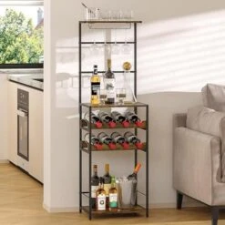 Itopfox 5-Tier Freestanding Wine Rack With Glasses Holder And 4 S Hooks, Corner Mini Bar Cabinet For Small Spaces, Holds 8 Bottles 12 Itopfox 5-Tier Freestanding Wine Rack With Glasses Holder And 4 S Hooks, Corner Mini Bar Cabinet For Small Spaces, Holds 8 Bottles -Itopfox Shop GUEST 57a15777 faf9 46cb b023 f6a2b88052c7