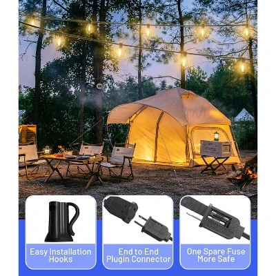 Itopfox Ultra Long Outdoor LED String Lights With Shatterproof S11 Edison Bulbs, Waterproof Hanging Light For Backyard Deck Porch Party Decor 4 Itopfox Ultra Long Outdoor LED String Lights With Shatterproof S11 Edison Bulbs, Waterproof Hanging Light For Backyard Deck Porch Party Decor - Image 4