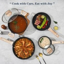 Itopfox 12-Piece Nonstick Cookware Set, Black Granite Induction Pots And Pans For Healthy Cooking, Includes Frying Pans And Saucepans PFAS/PFOA Free -Itopfox Shop GUEST 580b92ff 90ba 46bf 978b 2348c30c83d5