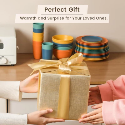 Itopfox 40-Piece Premium Wheat Straw Dinnerware Set, Service For 8, Unbreakable Plates & Bowls, Dishwasher & Microwave Safe, Eco-Friendly Kitchenware 6 Itopfox 40-Piece Premium Wheat Straw Dinnerware Set, Service For 8, Unbreakable Plates & Bowls, Dishwasher & Microwave Safe, Eco-Friendly Kitchenware - Image 6