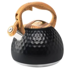 Itopfox Stainless Steel Whistling Tea Kettle With Wood Handle For Stovetop, 3.2 Qt Capacity, Suitable For Gas & Electric Cooktops, Black -Itopfox Shop GUEST 595044c2 0428 4ca7 9bee 7f75f269272d