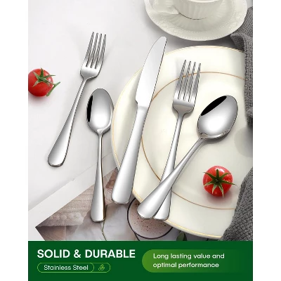 Itopfox 20-Piece Stainless Steel Flatware Set For 4, Mirror Polished Cutlery Utensil Set With Knife Fork Spoon Dishwasher Safe For Home & Restaurant 6 Itopfox 20-Piece Stainless Steel Flatware Set For 4, Mirror Polished Cutlery Utensil Set With Knife Fork Spoon Dishwasher Safe For Home & Restaurant - Image 6