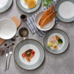 Itopfox Melamine Dinnerware Set, 12-Piece Plates And Bowls, Unbreakable And Dishwasher Safe, BPA-Free, Ideal For Indoor, Camping, BBQ, RV, Party -Itopfox Shop GUEST 5a8e5537 77ff 4565 be3b ce3f04252619