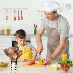 Itopfox Kitchen Utensil Set With Holder, Natural Teak Wood Spoons For Cooking, Includes Spatula, Ladle & More, Non-Scratch Wooden Tools For Cookware -Itopfox Shop GUEST 5c33eefd 7ffe 4a80 a159 b773c708aaf3