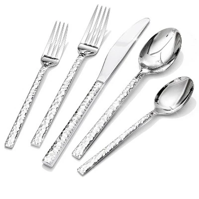 Itopfox 40-Piece Hammered Silverware Set, 18/10 Stainless Steel Flatware For 8, Cutlery Set For Home, Party, Wedding, Mirror Polished Dishwasher Safe 9 Itopfox 40-Piece Hammered Silverware Set, 18/10 Stainless Steel Flatware For 8, Cutlery Set For Home, Party, Wedding, Mirror Polished Dishwasher Safe - Image 9