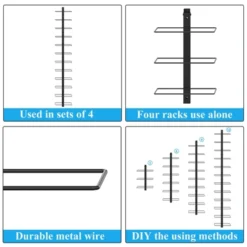 Itopfox 12 Bottle Wall-Mounted Wine Rack, Detachable Storage Organizer Used As One Or Four, DIY Wall Hanging Bottle Holder For Dining Room, Bar -Itopfox Shop GUEST 5d9a05a5 c7ee 4b53 8c57 87538ae974af