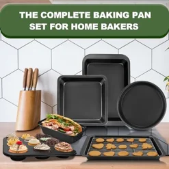 Itopfox Nonstick Bakeware Set, 7-Piece Carbon Steel Baking Pans With Cooling Rack, Stackable Design, Perfect For Cakes, Muffins, Pizza And More -Itopfox Shop GUEST 5db12ac2 dcb1 43fa 9cab a71a1bde50bd