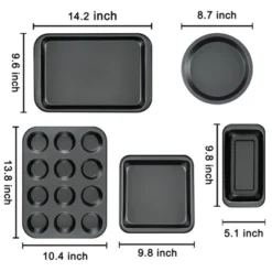 Itopfox Kitchen 5-Piece Nonstick Bakeware Set With Round & Square Cake Pans, Muffin Pan, Loaf Pan, Roast Pan For Baking -Itopfox Shop GUEST 603beaa2 c028 4b75 9d1d c128eb96c206