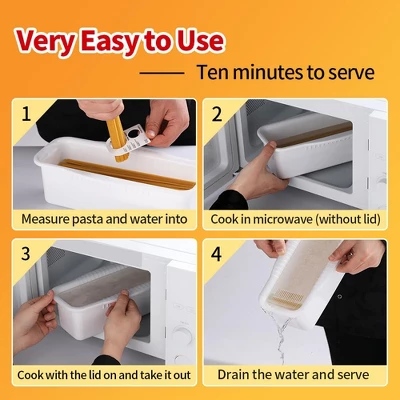 Itopfox Microwave Pasta Cooker With Strainer Lid, Water Level & Portion Measuring Device For Quick Meals, Ideal For Dorm, Office & Apartment Kitchens 3 Itopfox Microwave Pasta Cooker With Strainer Lid, Water Level & Portion Measuring Device For Quick Meals, Ideal For Dorm, Office & Apartment Kitchens - Image 3