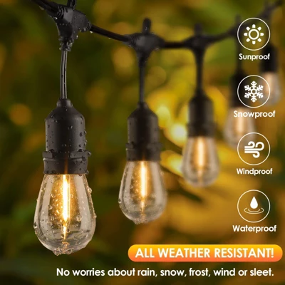 Itopfox 96FT LED Outdoor String Lights, Dimmable Waterproof Patio Lights With Shatterproof Edison Vintage Bulbs For Backyard Porch Garden 1 Itopfox 96FT LED Outdoor String Lights, Dimmable Waterproof Patio Lights With Shatterproof Edison Vintage Bulbs For Backyard Porch Garden