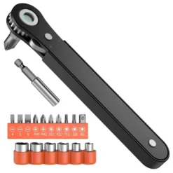 Itopfox Right Angle Ratcheting Screwdriver Set - 90 Degree Offset Mini Ratchet Wrench With Bit Socket For Tight Spaces, Cool Gadgets EDC Gear Tool -Itopfox Shop GUEST 63da1947 28af 424d a4c2 b0031caffb96