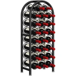Itopfox Freestanding Floor Wine Rack - Metal Holder Stand Organizer For 23 Bottles, Black, Space-saving Design -Itopfox Shop GUEST 6449a6be ef73 470a b28a 3f55efd37c84