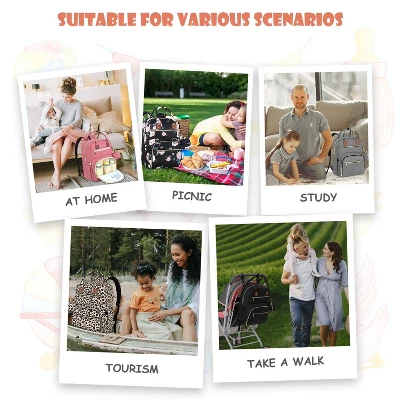 Itopfox Large Capacity Diaper Backpack For Travel With Changing Pad, Stroller Straps & Pacifier Case, Black 2 Itopfox Large Capacity Diaper Backpack For Travel With Changing Pad, Stroller Straps & Pacifier Case, Black - Image 2