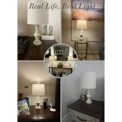 Itopfox Rustic Table Lamp Set Of 2 For Living Room Farmhouse Bedside Desk Lamps Bedroom Nightstand Vintage Linen Washed Decor -Itopfox Shop GUEST 65f3546c be5a 436d b8b6 dc1b49c2690b