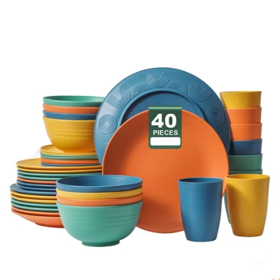 Itopfox 40-Piece Premium Wheat Straw Dinnerware Set, Service For 8, Unbreakable Plates & Bowls, Dishwasher & Microwave Safe, Eco-Friendly Kitchenware 7 Itopfox 40-Piece Premium Wheat Straw Dinnerware Set, Service For 8, Unbreakable Plates & Bowls, Dishwasher & Microwave Safe, Eco-Friendly Kitchenware - Image 7