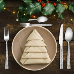 Itopfox Hammered Silverware Set, 40-Piece Stainless Steel Flatware For 8, Includes Dinner Knives, Forks, Spoons, Modern Design, Mirror Polish -Itopfox Shop GUEST 66e4309b a246 471a 99e8 8c454e0eabf3