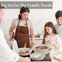 Itopfox 24 Pcs Non Stick Ceramic Cookware Set, Healthy Non Toxic Kitchen Cookware With Large Capacity, Induction Compatible, PFAS Free, Cream White -Itopfox Shop GUEST 673ce75c 5b3f 4b7d bf00 f33ac9c2369e