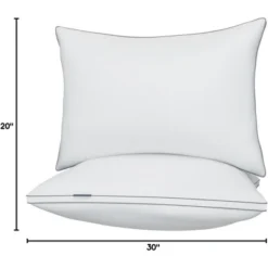 Itopfox Queen Size Pillows Set Of 2, Hotel Quality Down Alternative Gusseted Pillows For Side, Back Or Stomach Sleepers, White -Itopfox Shop GUEST 6bdc22f6 1c5e 4763 880b 49fa91aae1b1