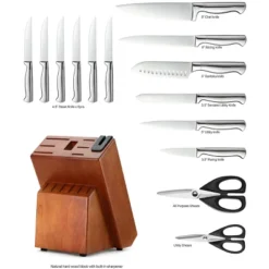 Itopfox German Stainless Steel Kitchen Knife Block Set With Built-in Sharpener, 15-Piece Cutlery Set For Professional And Home Use -Itopfox Shop GUEST 6d344cac 2a03 411a adea 9400bfdb090e