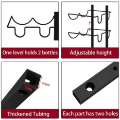 Itopfox 24 Bottle Wall Mounted Wine Rack, Adjustable Height For Wine, Liquor, Champagne, Matte Black Metal Rack For Kitchen, Bar, Wine Cellar -Itopfox Shop GUEST 6e13b896 1c88 4b02 9cd3 8308d33fbd39