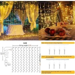 Itopfox 200 LED Curtain Lights For Bedroom, Hanging String Light Outdoor, Fairy Lights Indoor For Christmas, Dorm, Wall, Backdrop, Window, Wedding -Itopfox Shop GUEST 6e2f24ea 9b80 424e a720 3a9c16b80bc0
