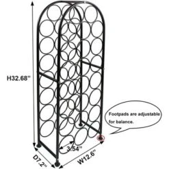 Itopfox 23 Bottle Arched Freestanding Floor Metal Wine Rack Holder Stand For Kitchen Bar Cellar Dining Room Black 8 Itopfox 23 Bottle Arched Freestanding Floor Metal Wine Rack Holder Stand For Kitchen Bar Cellar Dining Room Black -Itopfox Shop GUEST 6f142125 524c 4744 9513 98072eb31957