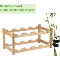 Itopfox 2-Tier Bamboo Wine Rack - Eco-Friendly, Space-Saving Storage For 8 Bottles, Easy Assembly For Kitchen, Pantry, Bar, Or Home Decor -Itopfox Shop GUEST 6f42c727 9f5f 47f2 9638 d15c4ad69499