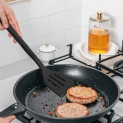 Itopfox Silicone Cooking Utensils Set - Heat Resistant, Nonstick Kitchen Tools With Spatulas, Spoons, Whisk, Tongs, Dishwasher Safe, Black -Itopfox Shop GUEST 6f86647f ae01 45c6 87fd 3ead0ced6dec